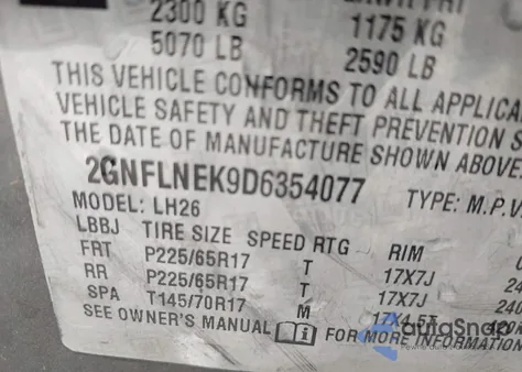 2013 Chevrolet Equinox 2Lt from USA, damaged, VIN 2GNFLNEK9D6354077